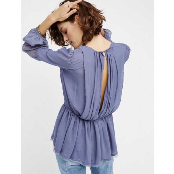 Free People Blue Soul Serene Lace Inset Blouse - Picture 4 of 8